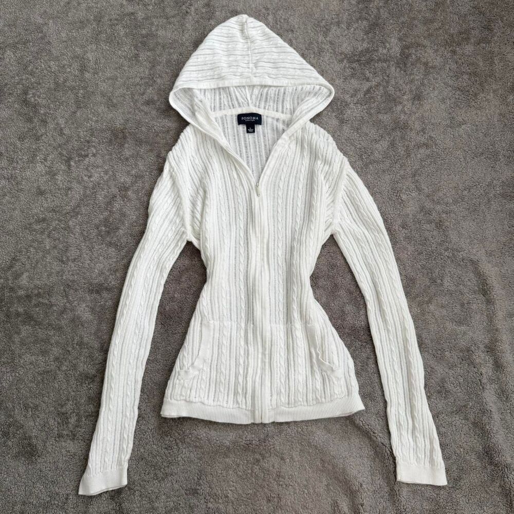 Sonoma White zip up hoodie lightweight